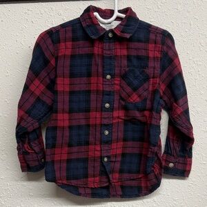 H&M Red and Blue Plaid Kids Button Down Shirt